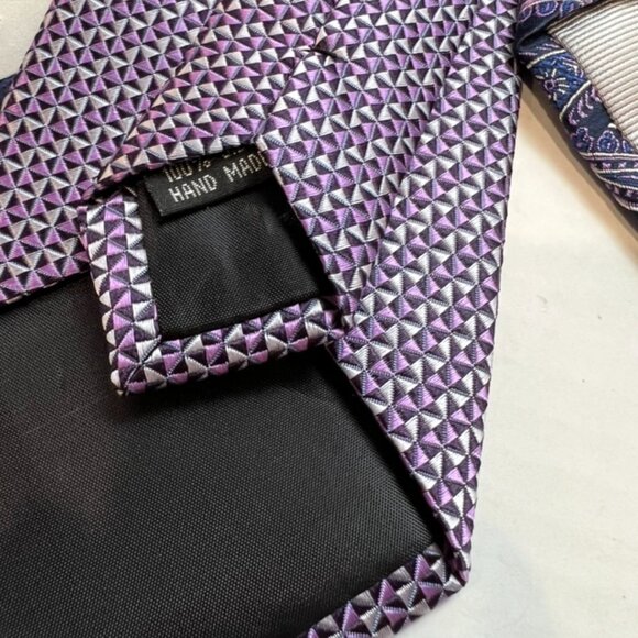 Vintage Lot of 8 Purple Silk Ties Valentino Countess Mara Chaps Stacy Adams - Picture 12 of 12